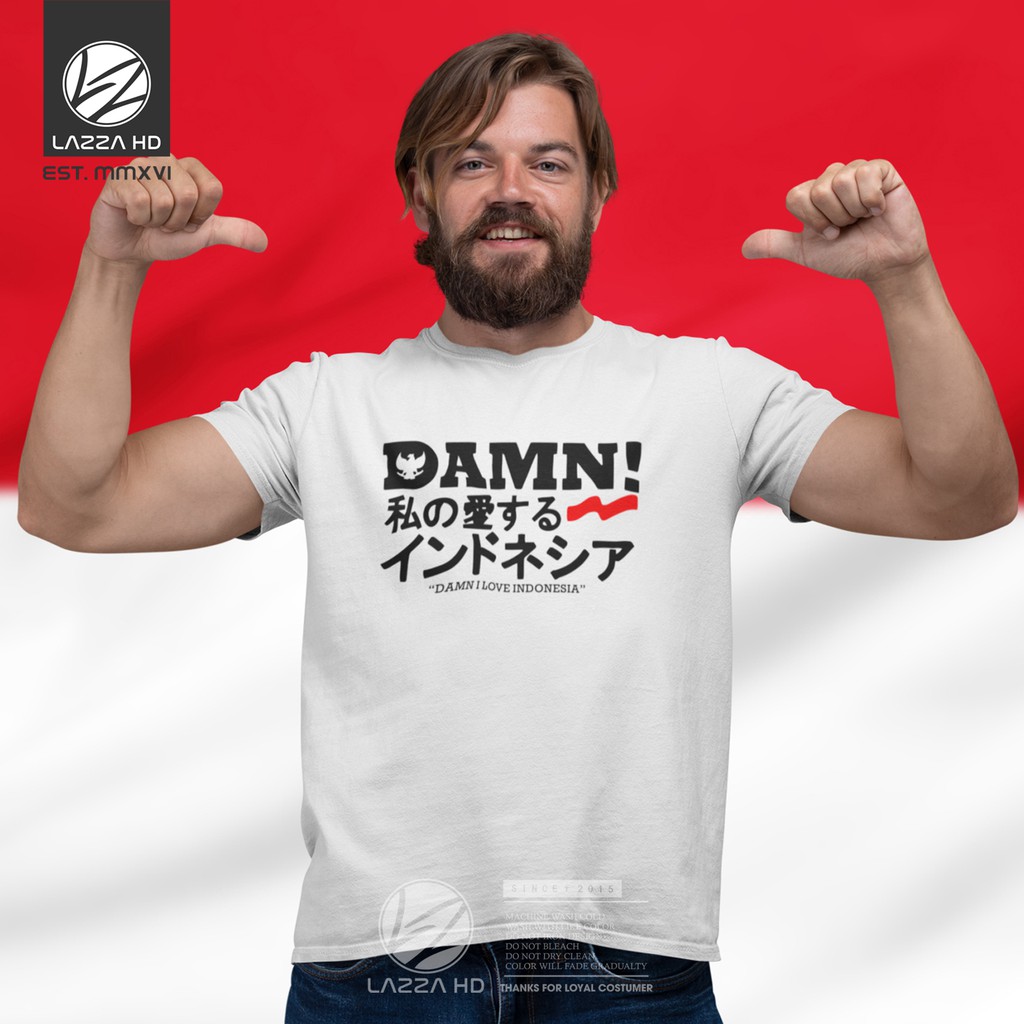 Kaos Baju Distro Jepang Damn I Love Indonesia Garuda Baju Agustus Kemerdekaan HUT RI Terlaris Lazza