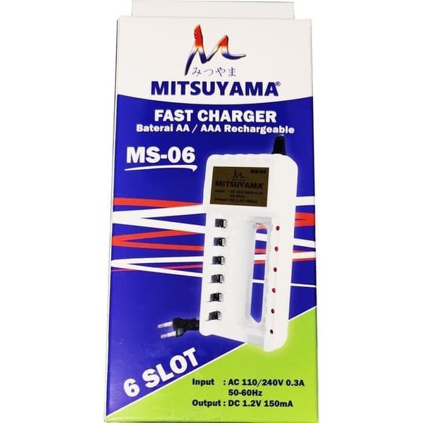 Charger Baterai AA/ AAA/ Battery Mitsuyama MS-06 6 Slot Fast Charger