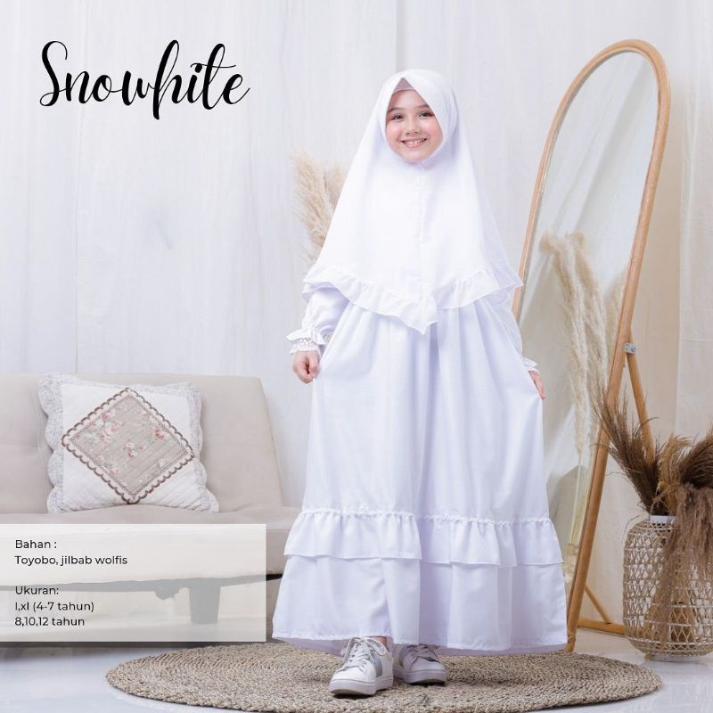 *READY MURAH (3-15th/remaja) Gamis putih anak snowhite by Oh Baby
