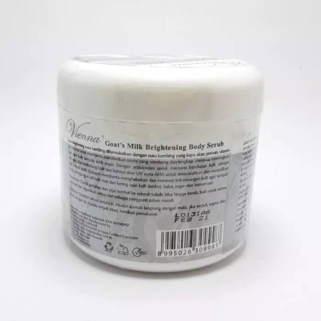 VIENNA GOAT'S MILK BRIGHTENING BODY SCRUB 250gr BPOM