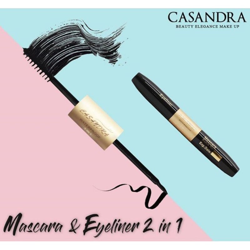 Casandra Eyeliner dan Mascara 2 in 1 Waterproof