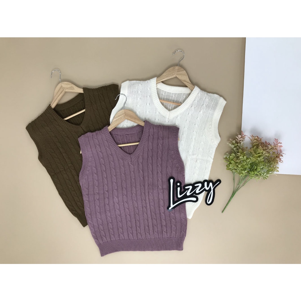 Lizzy - VEST KNIT CABLE SWEATER PREMIUM