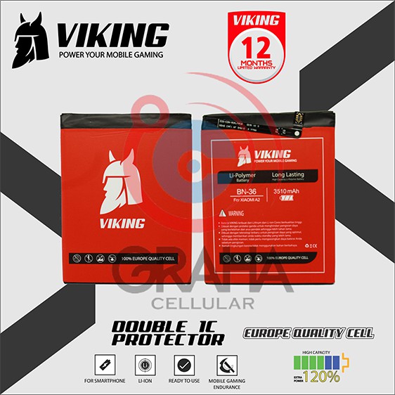 BATERAI / BATTERY / BATRE XIAOMI MI6X / MI-A2 / BN36 VIKING DOUBLE POWER
