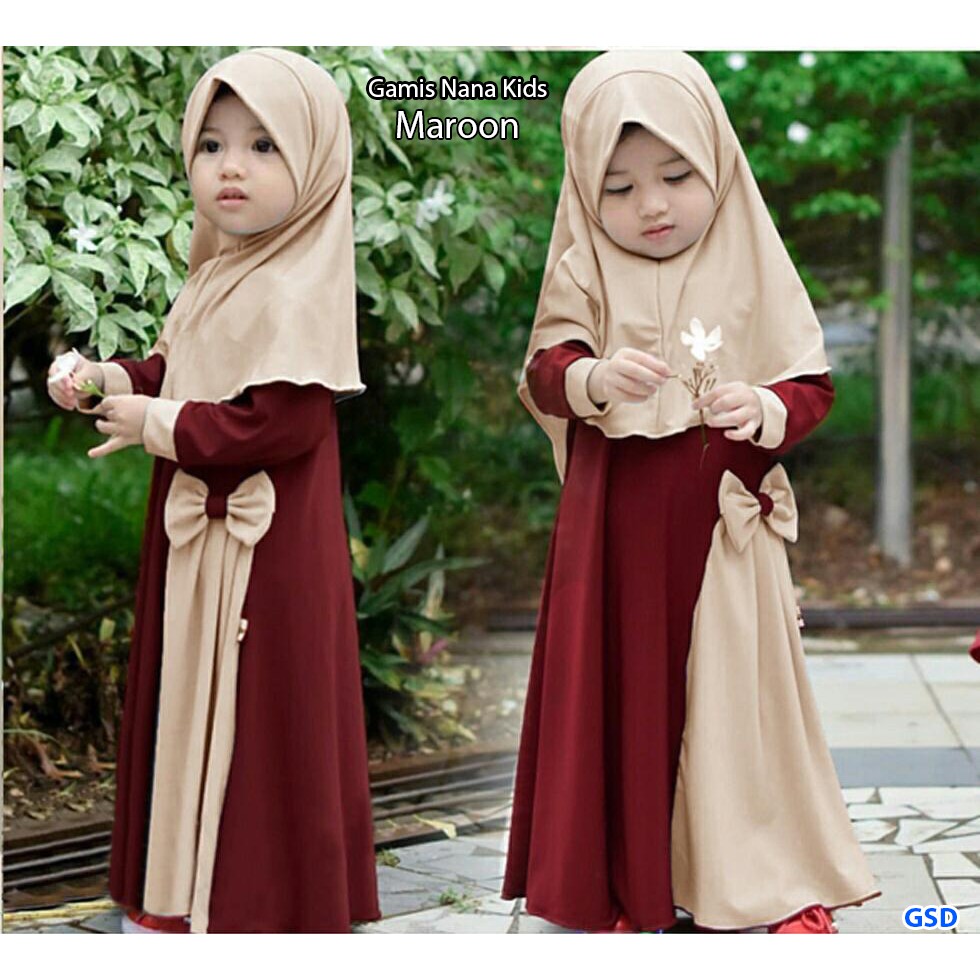  gamis  nana kids dress gamis syari anak  cewek maxi dress 