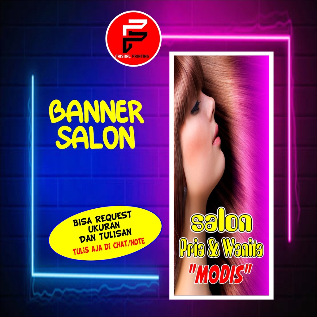 Banner Salon / Spanduk Salon/ Spanduk Salon Kecantikan / Spanduk Custom Ukuran 0.6 x 1.6 meter