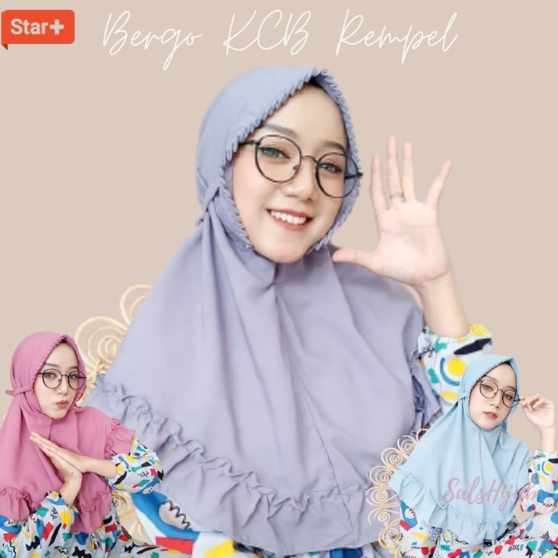 Jilbab Instan Bergo Kriwil Lipit Khimar KCB Remple Hijab Wolfis Lipit Grosir Kerudung