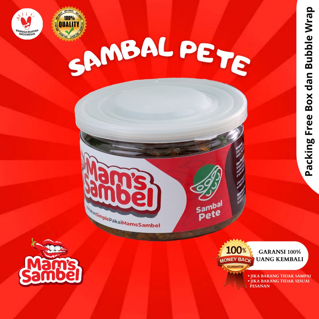 

Mam's Sambel - Sambal Pete Kupas Kemasan 150 gram | Sambal Pete Kemasan 150 gram | Sambel Pete