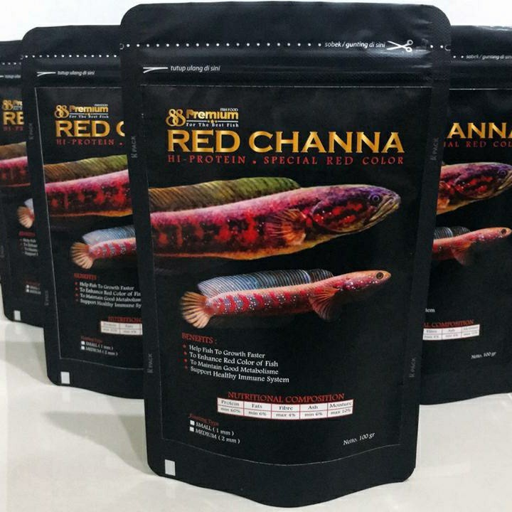 PREMIUM RED CHANNA 88 Pakan ikan Chana Blue Chana Yellow Chana Premium 88 Makanan Ikan Pelet Untuk I