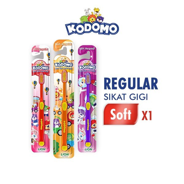 KODOMO Sikat Gigi Reguler 2 IN 1 Soft Reguler / Soft Zig Zag Gratis Hadiah