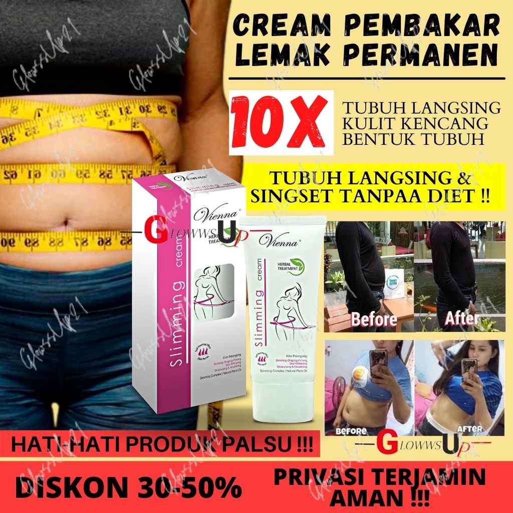 PELANGSING CREAM HERBAL PELANGSING VIENNA SLIMMING BODY TREATMENT CREAM BPOM - SLIMMING CREAM VIENNA