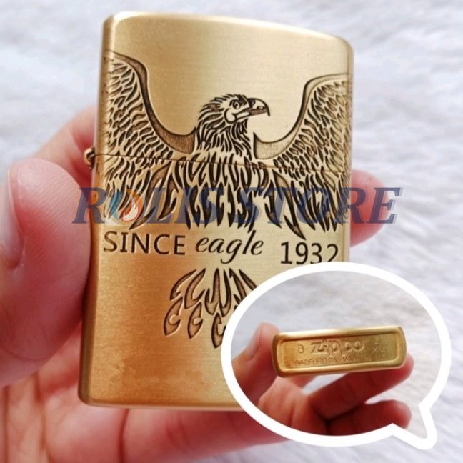 COD- Korek Api Zippo Gold Matte Grafir Eagle Since 1932 Limited Super Premium Quality Grade Ori