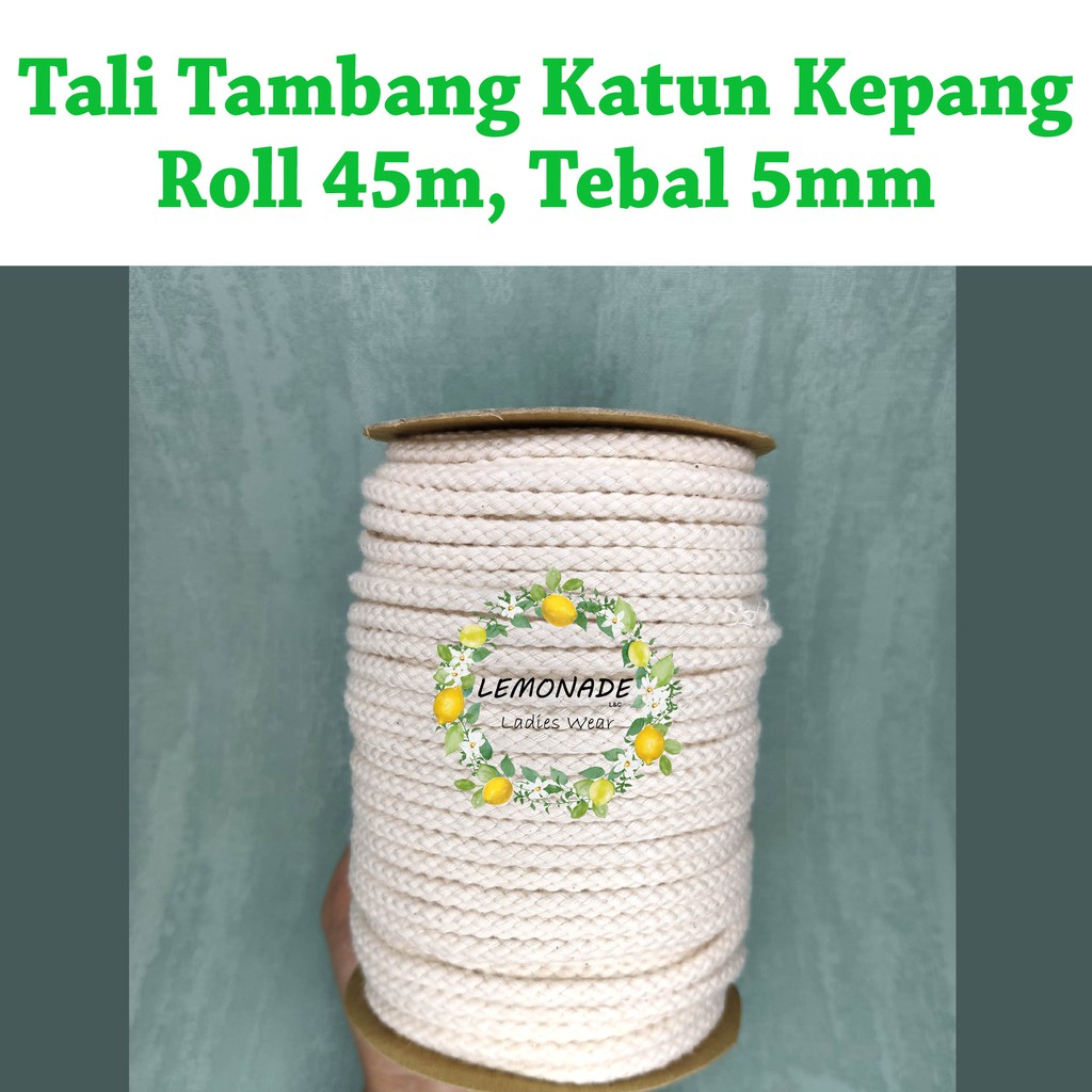 Tali tambang katun kepang 5mm 45m