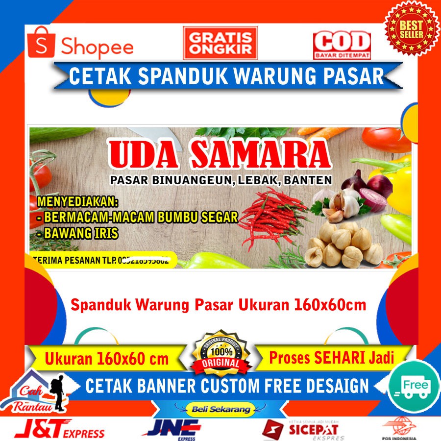 Jual Cetak Banner Custom Warung Jualan Jual Sayur Mayur Pasar Free