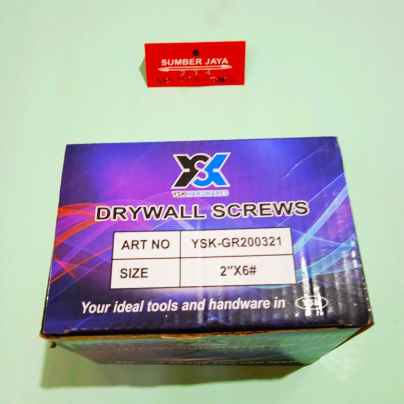 Skrup Gypsum 6 x 2 Inch isi 100pcs , Skrup Gypsum 5cm TERMURAH