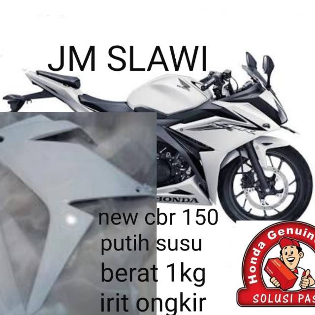 cover fairing depan luar sayap luar depan new cbr 150 led putih susu ori ahm