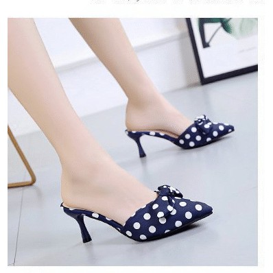 Sandal High Heels Polkadot | Sendal Hak Tinggi Cewek Import Fashion Korea Perempuan Terbaru SH-006