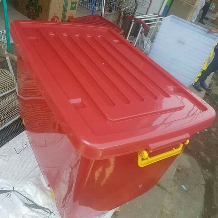 Box Container 30 Liter Roda Warna Merk LG Kualitas Sinplas Shinpo Tebal Kontainer Penyimpanan Barang Rak Susun Serbaguna