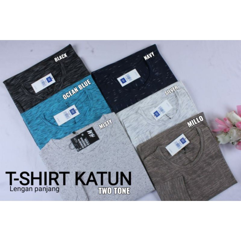 kaos lengan panjang/T-shirt twotone Misty/baju tangan panjang/kaos polos murah/baju katun murah/kaos