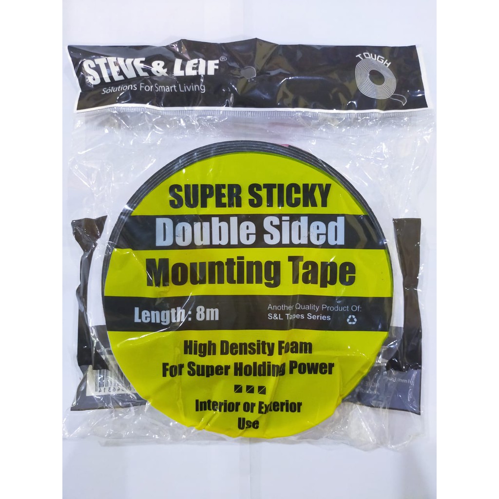 

Steve & Leif Double Sided Super Sticky Black Foam Tape (8m) ISOLASI