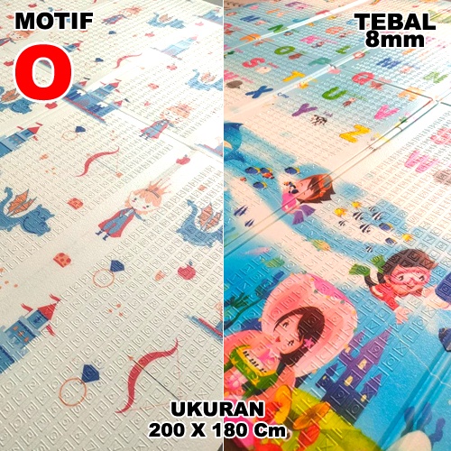 MBS2 | Matras Bayi 180x200 cm Playmat Bayi Karpet Lipat Anak/Bayi Tikar Lipat Foam Matras Anak RUZAIN MALL-MOTIF O + TAS 8 mm