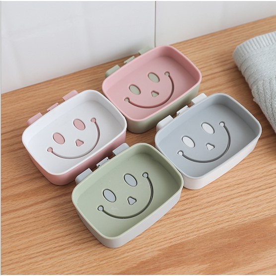 Tempat Sabun Mandi Batang Tempel Dinding Smile Dengan Perekat Magic Hook Holder rak Kamar Mandi wadah spons