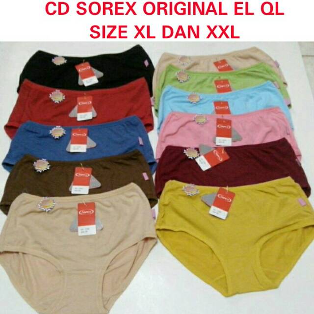 1 Lusin Cd Celana Dalam Wanita Sorex 1230 Size M L EL Dan QL Lusinan Celana Dalam Cewek Katun Cutting Midi Anti Nyelip Comfort