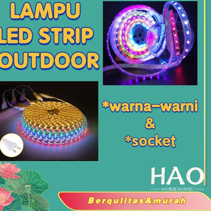 Update Terbatas Lampu LED STRIP SELANG 2835 10Meter/220V OUTDOOR RGB/LED strip warna-warni