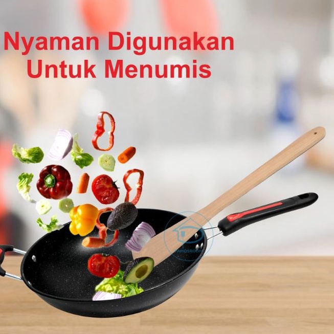 SPATULA KAYU ANTI LENGKET SUTIL KAYU WAJAN TEFLON