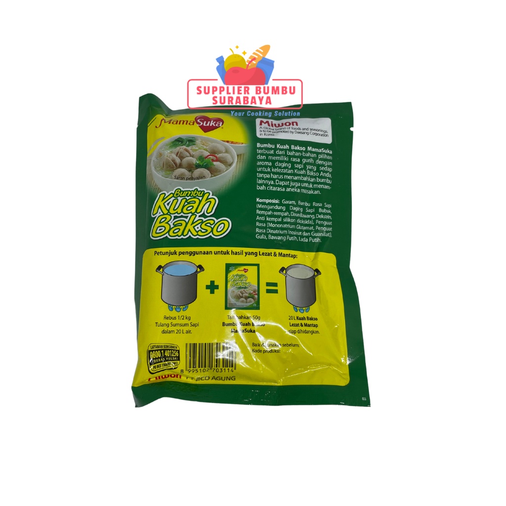MamaSuka Bumbu Kaldu Kuah Bakso Rasa Sapi 250g