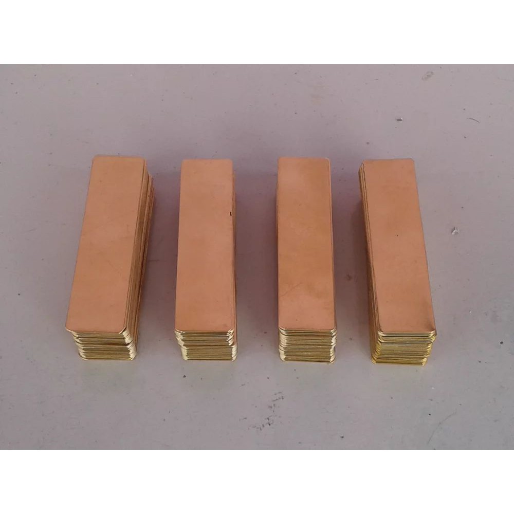 

Termurah Plat Kuningan 0.5mm 8x2cm sudut bulat Bahan Name Tag Papan Nama Dada Terlaris