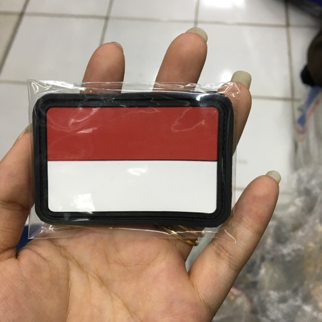 Patch Bendera Indonesia  Patch Bendera  Prepetan Velcro Karet RI