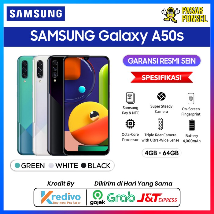 HP SAMSUNG GALAXY A50S RAM 4/64GB GARANSI RESMI TERMURAH SESURABAYA