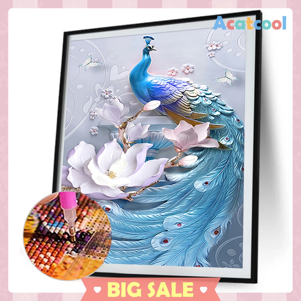 5D DIY Full Drill Diamond Painting Fantasy Peafowl Cross Stitch Embroidery