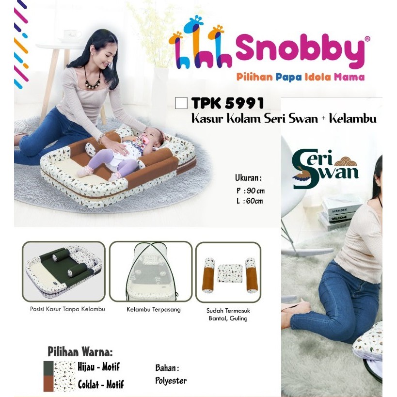 Snobby TPK5991 Kasur Kolam Set+Kelambu Swan Series