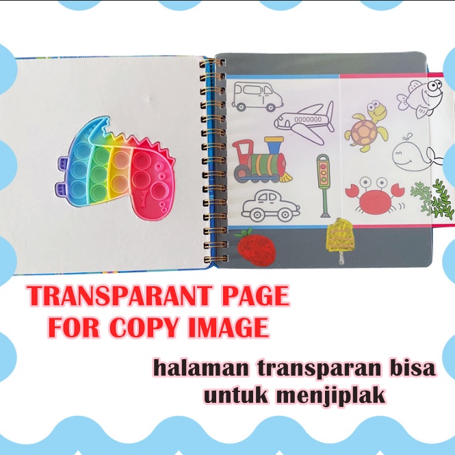 [ORGM] Mainan Edukasi Buku Gambar Doodle Book Buku Pop It Bisa Dihapus dengan Spidol Set