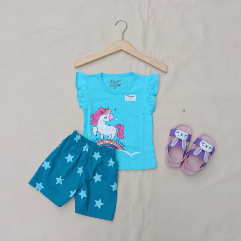 SETELAN ANAK CEWEK RUFFLE MURAH(BAJU+CELANA)