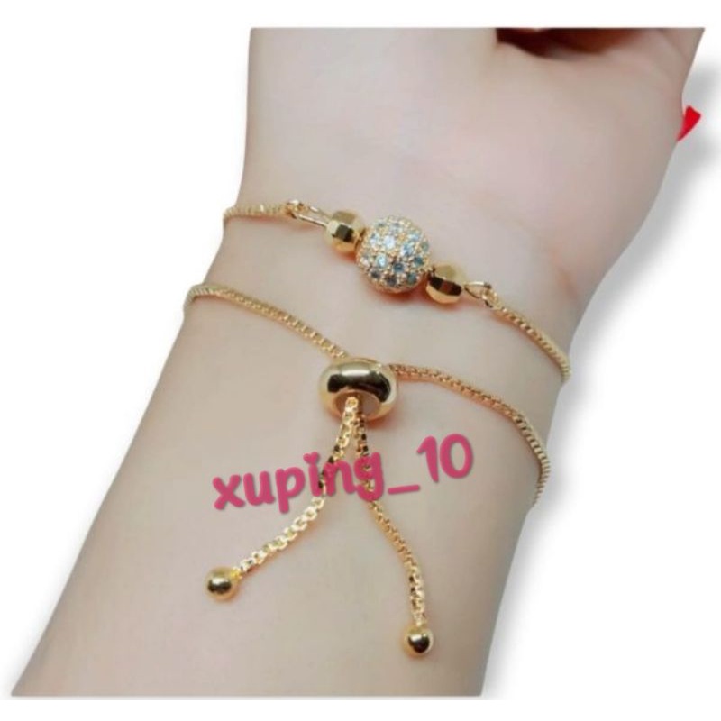 Gelang tangan serut lapis emas perhiasan xuping