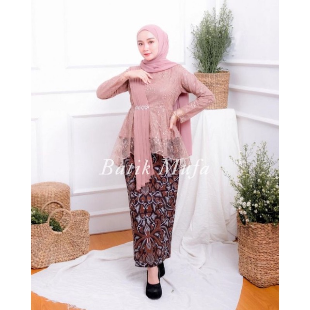 (FREE HIJAB) KEBAYA BATIK COUPLE AMALIA BESTSELLER / KEBAYA WISUDA / KEBAYA LAMARAN