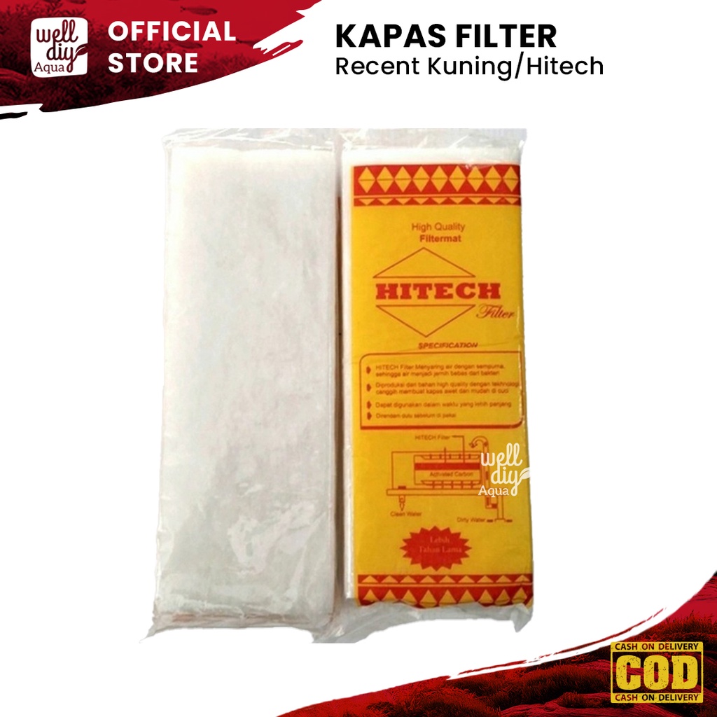 Kapas Filter Aquarium KUNING HITECH Kapas Kolam