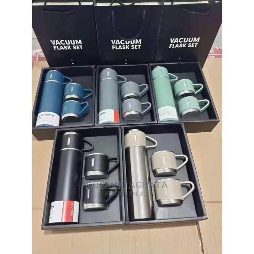 {DS} SET BOTOL VACUUM FLASK / Termos Cangkir Set Premium Vacuum Flask