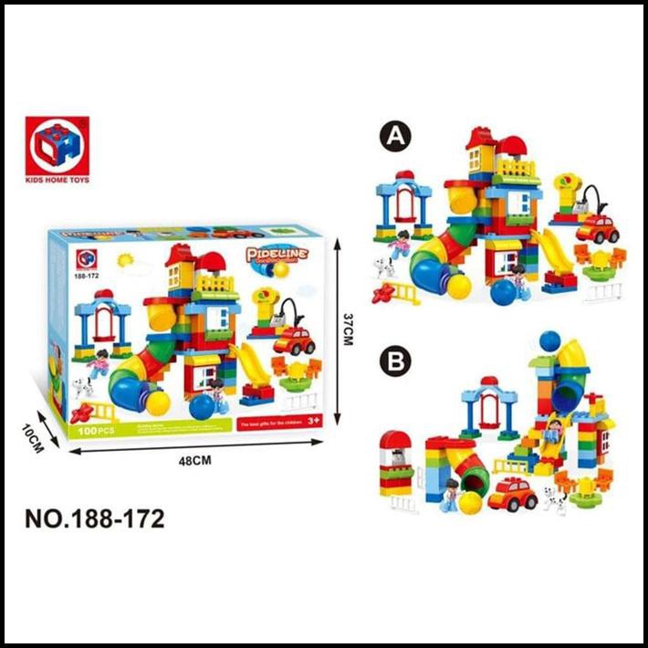 Original Lego Duplo Compatible Building Pipeline Marble Run 160Pcs