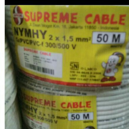 kabel nymhy 2x1,5  Supreme 50Meter kabel serabut Supreme
