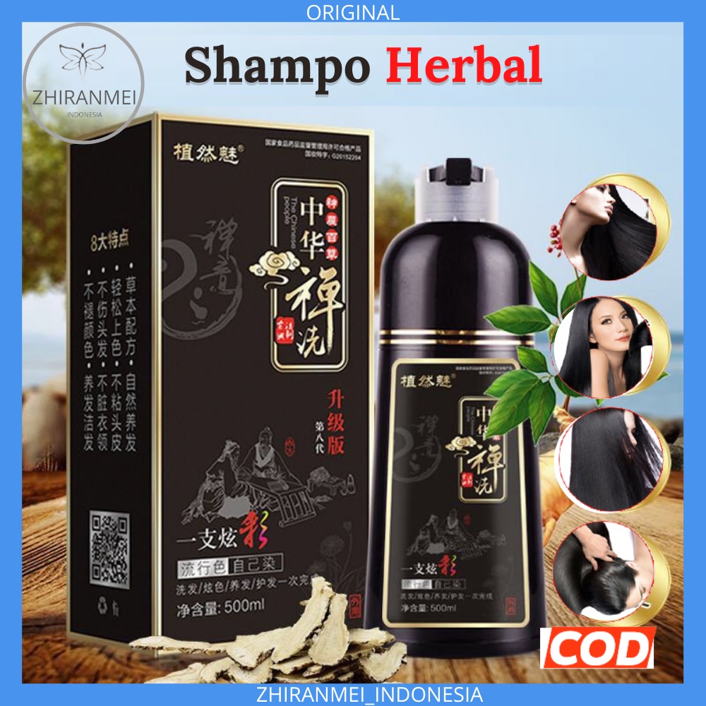 Hair Shampoo Dewa Zen Sampo Herbal Penghitam Rambut Permanen Penutup dan Penghilang Uban