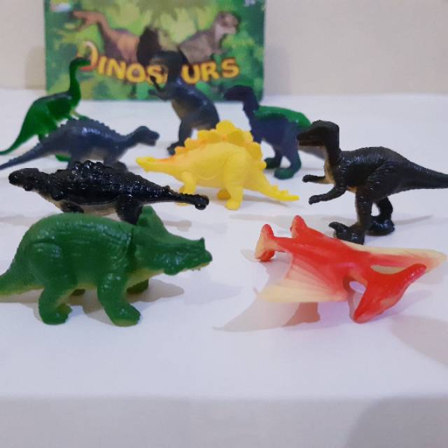 mainan set dinosaurus karet paket dino kebun hewan mini edukatif