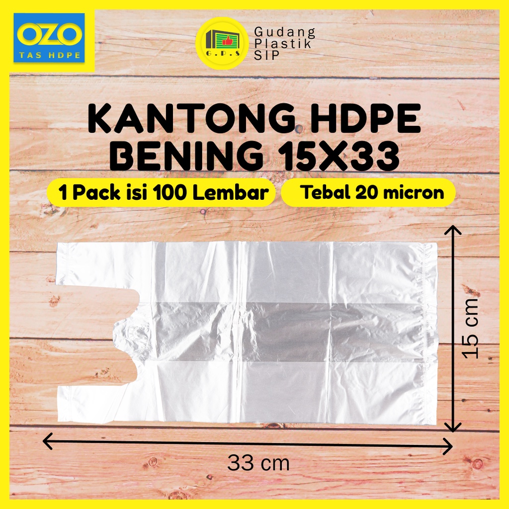 Kantong Plastik Kresek Bening Tebal UK 15x33 HDPE