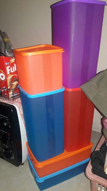 [indra] Set Toples Plastik Warna/i Isi 10pcs/smk442/wadah Penyimpanan Makanan