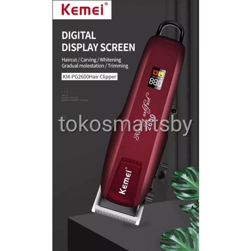 Kemei KM-PG-2600  Alat Cukur Rambut Tanpa Kabel Profesional Rechargesble Electric Hair Clipper