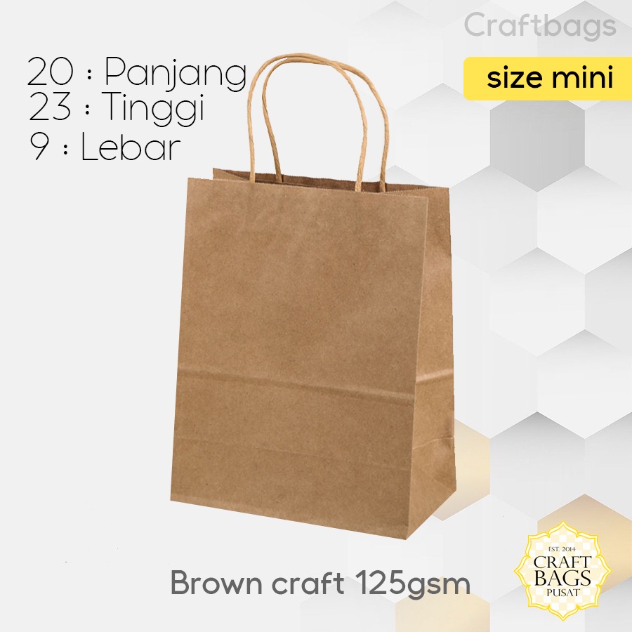 

Paper bag coklat mini 23x9x20 CM / Paper bag polos Kado souvenir wedding packing / Papperbag kertas warna coklat / Paperbag mini packaging Olshop