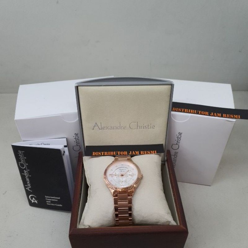 Jam Tangan Wanita alexandre Christie AC2900BF AC 2900 BF AC2900 BF AC 2900BF Rose Gold Stainless