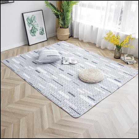 Karpet Tikar Lantai Playmat Korea Motif Lucu Motif Silver Lining